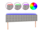 Light Grey LED Headboard 180x5x78/88 cm Fabric