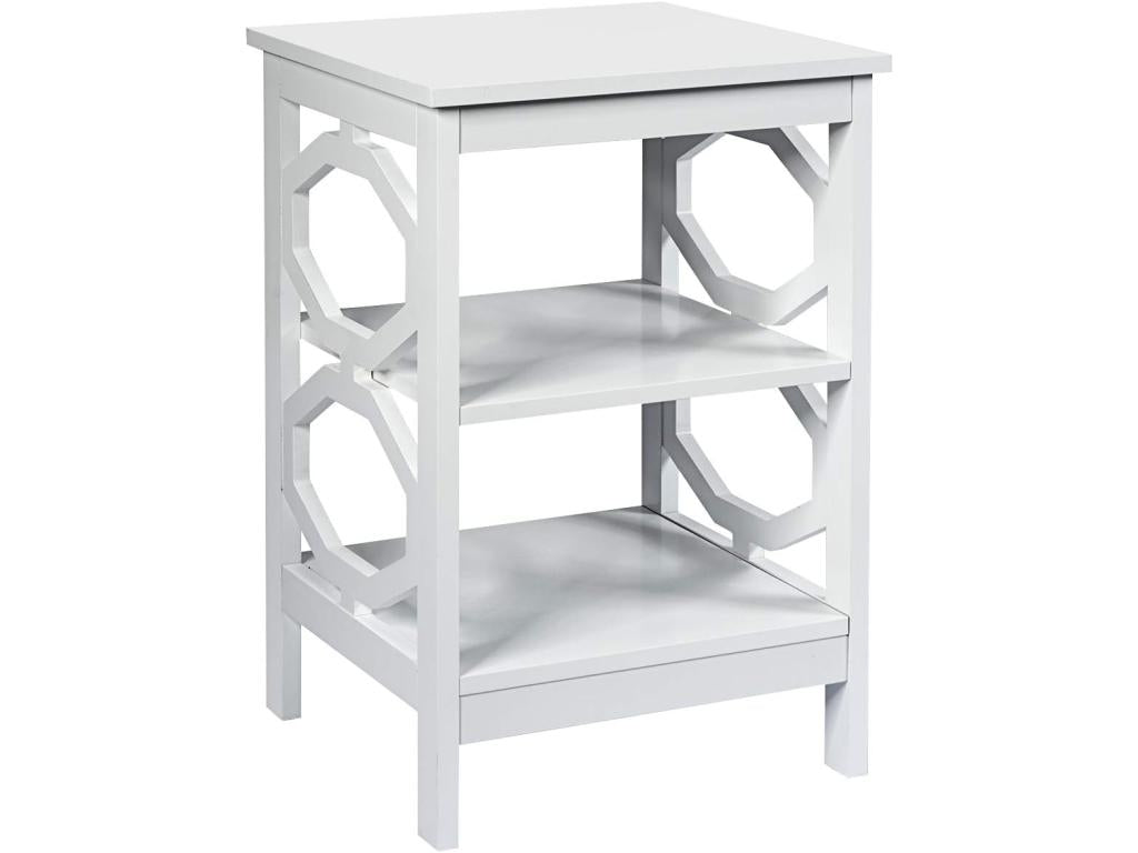 3-Tier Bedside Table, Side Table, Nightstand, Coffee Table, Simple and Contemporary Design for Bedroom, Living Room, 40x40x61cm, White