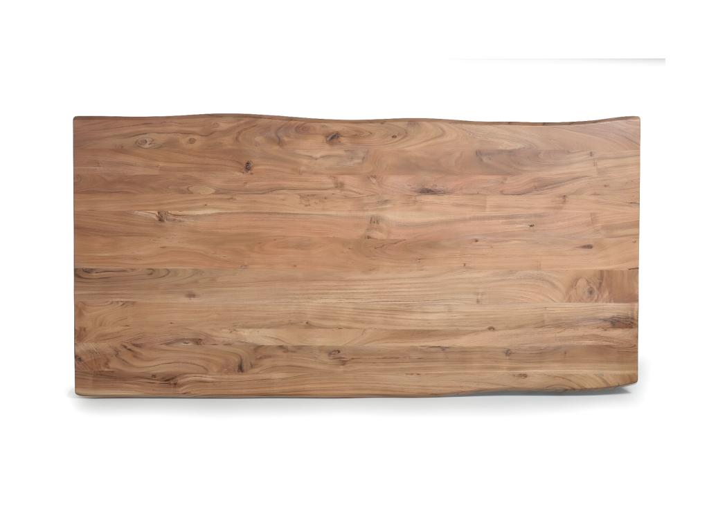 Brown Wood and Metal Dining Table 180x90x76cm - Homelumiere