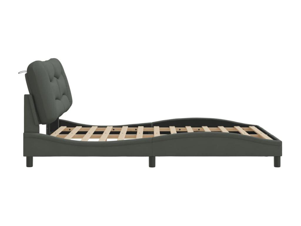 Bed frame with Delimoa LED, dark grey, 120x200 cm, fabric, 18934HRSI