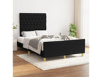 Bed frame with headboard, black, 120x200 cm, fabric, 20009EYDS
