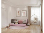 Bohometop Trundle Bed 90x190 Grey - Pink. Comes with slatted bed base, drawer, and 7cm foam mattress. 76488FXZP