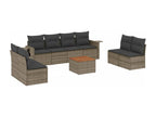9-piece garden furniture set with grey resin wicker cushions 61620OFOL