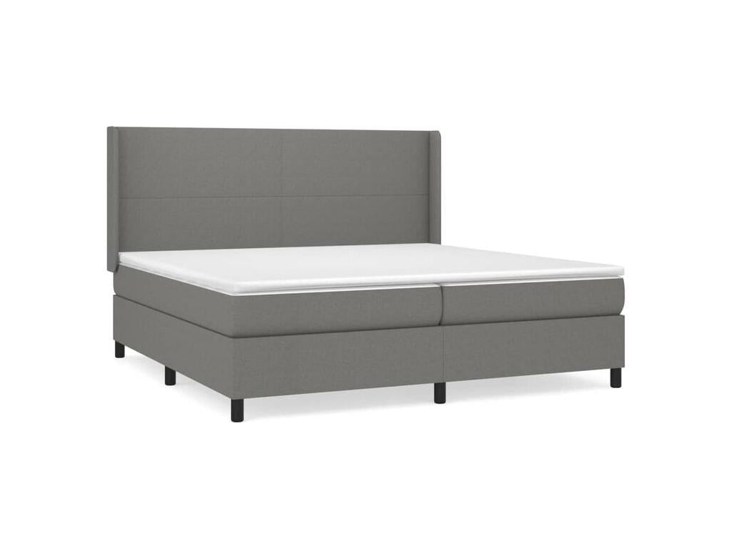 Bohometop bed base with mattress, dark grey, 200x200 cm, fabric, 38697UGKP