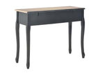 3-drawer dressing table console in light and black solid pine, Homelumiere