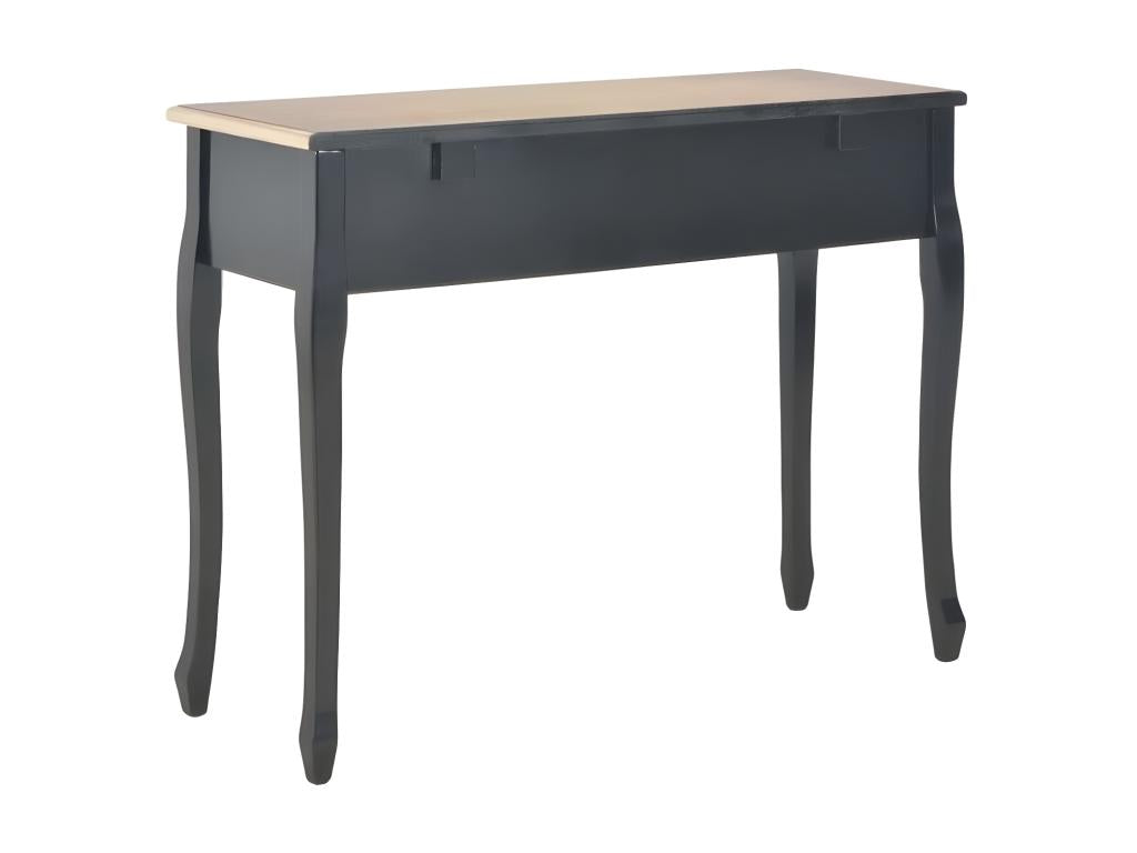 3-drawer dressing table console in light and black solid pine, Homelumiere