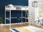 Bohometop II loft bed - 140x190 cm - desk platform - White 12842SCDJ