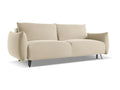 3-seater convertible sofa in light beige velvet - Homelumiere