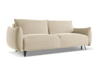 3-seater convertible sofa in light beige velvet - Homelumiere