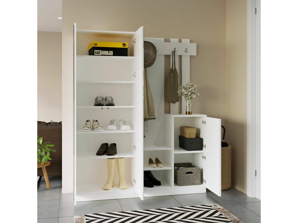 Bohometop Entryway Furniture Entryway Hook Composition for the Bohometop Multifunctional Storage Console 147x38 h180 cm White 48496XAWG