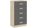 Chest of drawers/storage unit in Puccini graphite color - Length 60 x Depth 37.80 x Height 108 cm 13242AQXU