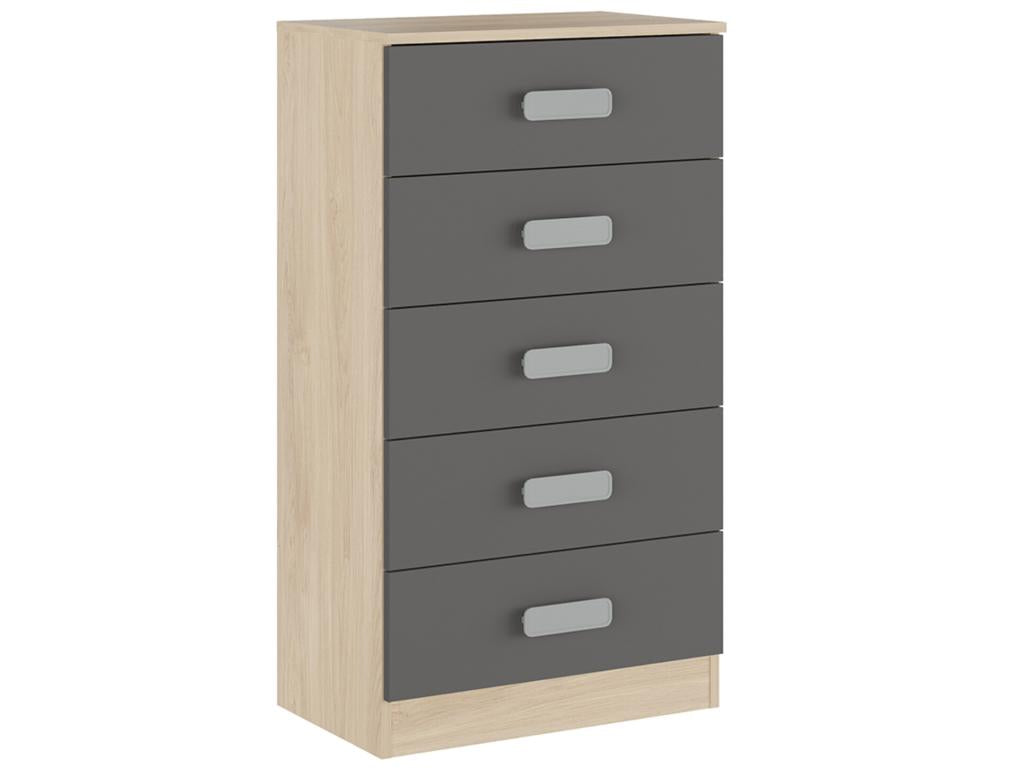 Chest of drawers/storage unit in Puccini graphite color - Length 60 x Depth 37.80 x Height 108 cm 13242AQXU