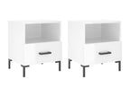 2-piece bedside tables, glossy white, 40x35x47.5 cm, 36719WHXQ