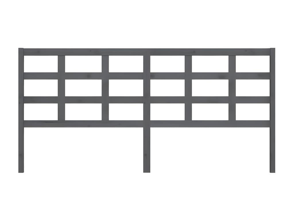 Grey Headboard 205.5x4x100 cm Solid Pine Wood