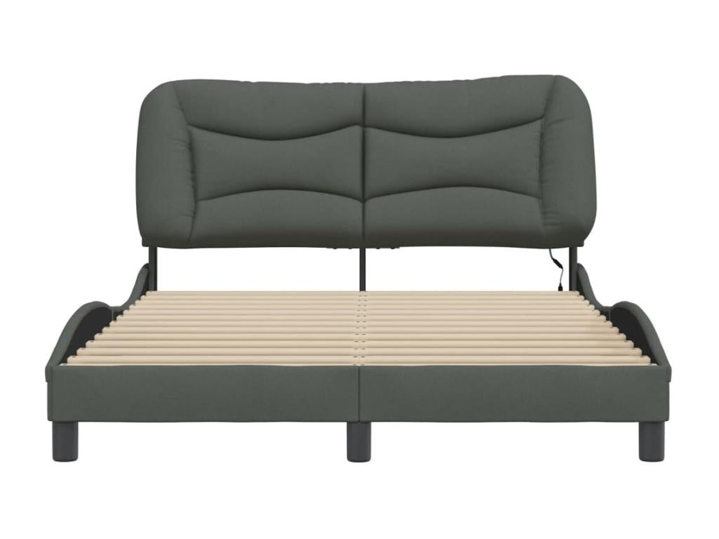 Bed frame with Delimoa LED, dark grey, 120x200 cm, fabric, 18934HRSI