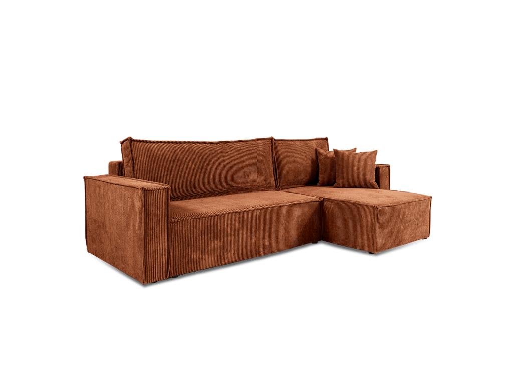 Bohometop 3-seater reversible corner sofa bed in corduroy velvet 34086LTCQ