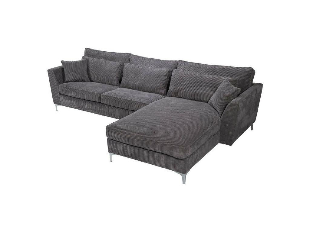 Bohometop right-hand corner sofa in grey corduroy 93673UXNS
