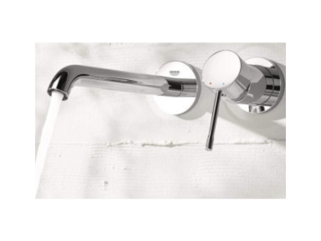 Homelumiere 2-hole basin mixer tap, size L, 230mm projection, Cool Sunrise brushed finish