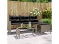 Grey garden sofa with table and L-shaped cushions
