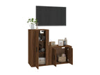 2-piece TV stand set, brown oak, engineered wood