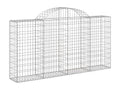 12 arched gabion baskets, 200x30x100/120 cm, galvanized iron, 02982CGGL