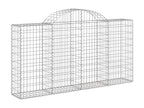 12 arched gabion baskets, 200x30x100/120 cm, galvanized iron, 02982CGGL