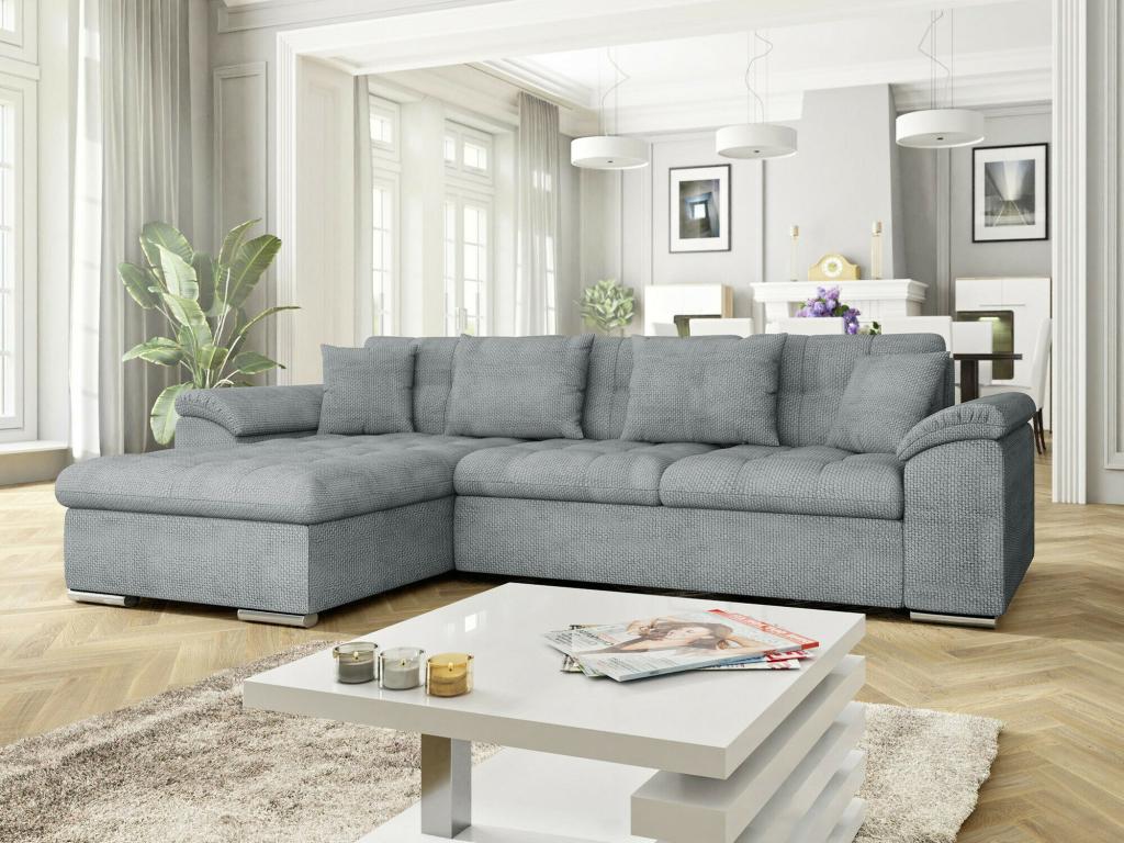 Bohometop 107 Grey Corner Sofa with Sleeping Function and Bed Box, 280x160x76cm, 43049VMER