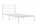 Metal bed frame with white headboard 107x203 38329BRVD