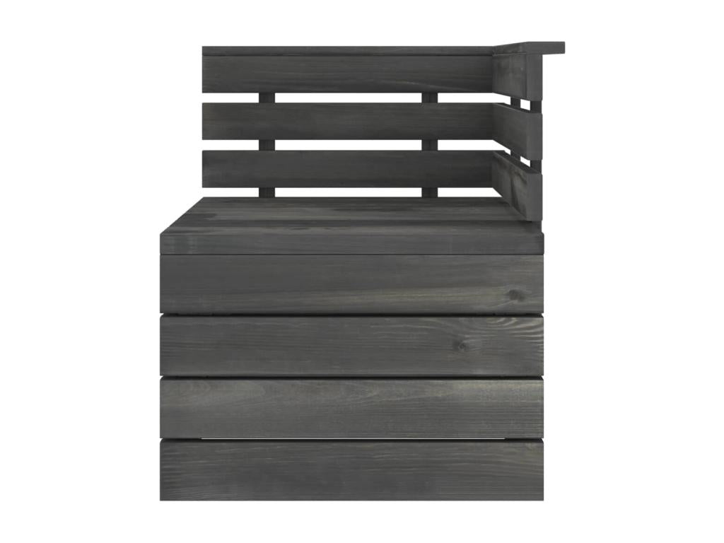 3-piece garden pallet lounge set, solid pine wood, dark grey, 03918YLDS