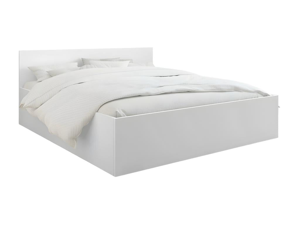Bohometop 100 Double White Bed 160x200 Laminate Slatted Base 164x204x80cm 64546YGHH