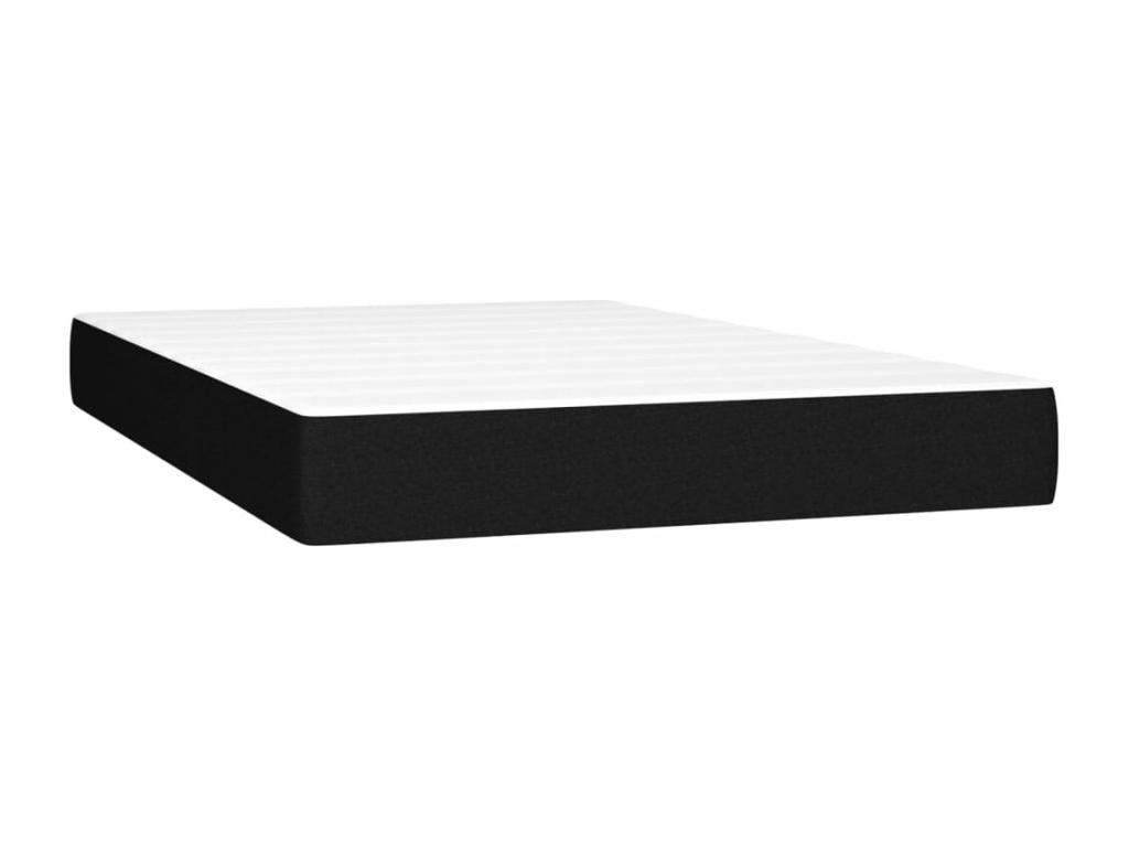 Upholstered bed base with mattress, black, 120x200 cm, velvet, 49671UDHI