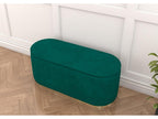 Homelumiere oval pouf with storage on a gold base / 110 cm / green