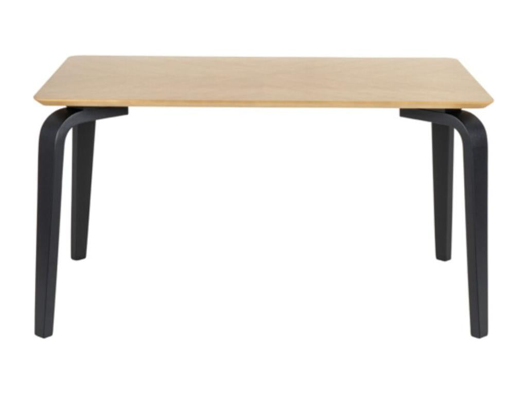 Bohometop rectangular table in light oak with lacquered legs – Simple and naturally elegant – Color: Natural/Black 52546ECUA