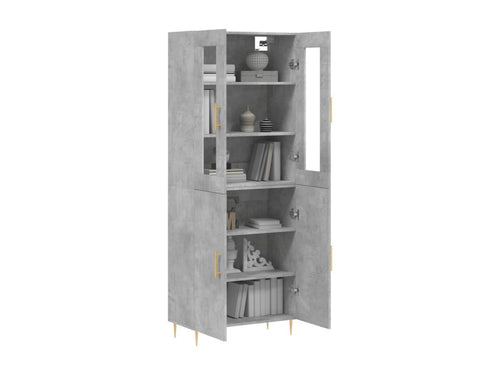 High sideboard, concrete grey, 69.5x34x180 cm, engineered wood, 75511STXM
