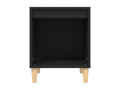 Black bedside table 40x35x50 cm Engineered wood 27543LWYP