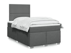 Homelumiere bed base with dark grey mattress 120x190cm fabric