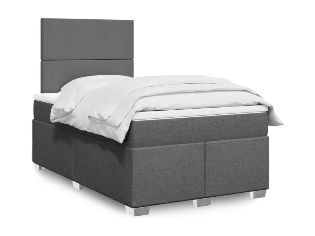 Homelumiere bed base with dark grey mattress 120x190cm fabric