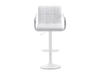 Bar stool - Faux leather / Metal - White - Bohometop V2 06602HPYH