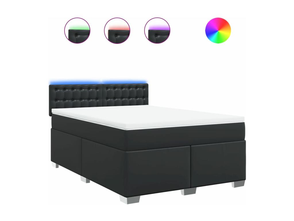 Bohometop bed base with mattress, black, 160x200 cm, 54336NXWT