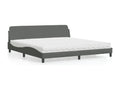 Bed with dark grey mattress 200x200 cm fabric 82583FOOP
