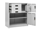 Light Grey Office Cabinet 90x40x102 Steel 37002ZWUE