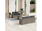 6-piece garden furniture set with grey resin wicker cushions 25138NTDW