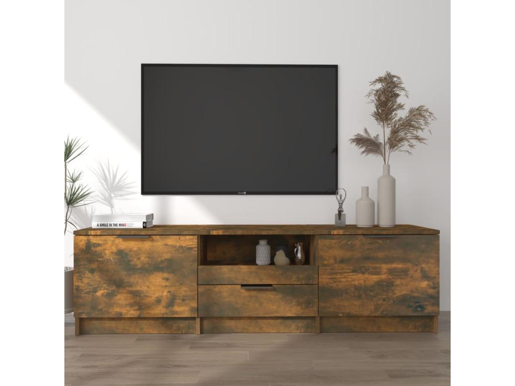 Smoked Oak TV Stand 140x35x40 cm Engineered Wood 39977BLPI
