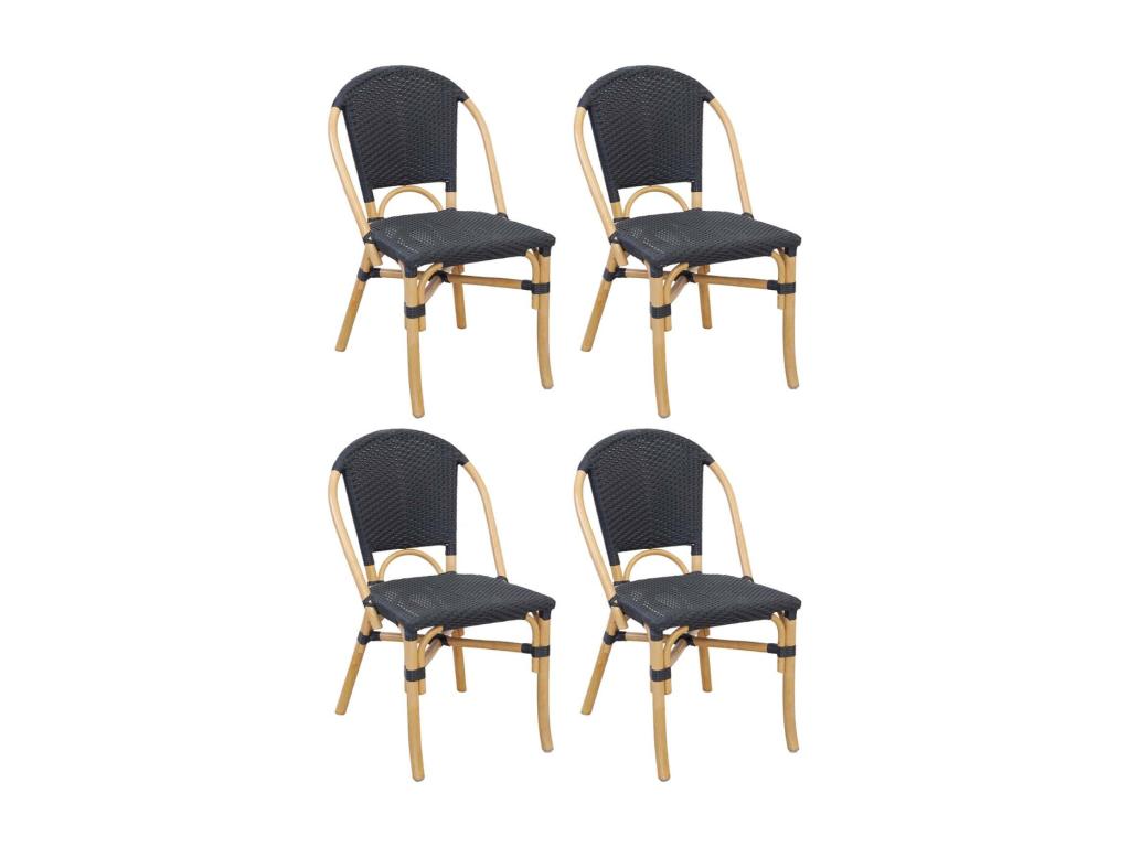 Outdoor rattan and resin chair, set of 4, 53016OOLZ