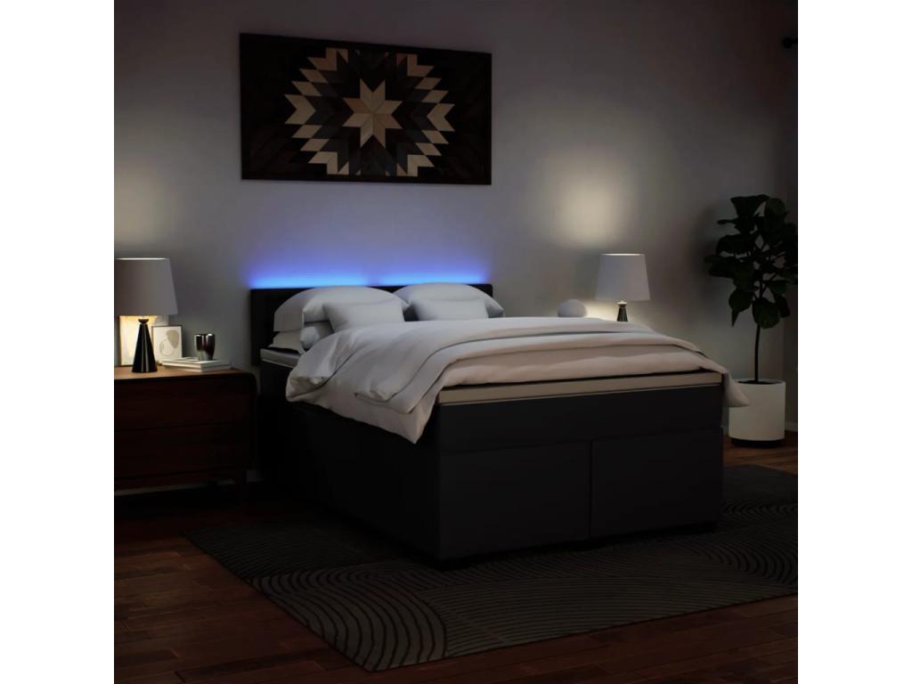 Bohometop bed base with mattress, black, 160x200 cm, 54336NXWT