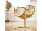 Gold metal designer armchair 47732EOWB