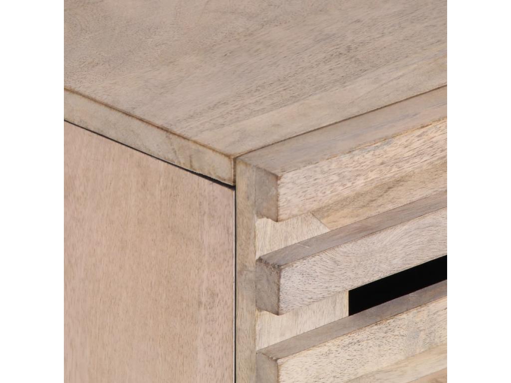 White bedside table 50x34x60 cm solid mango wood