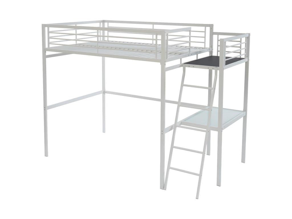 Bohometop II loft bed - 140x190 cm - desk platform - White 12842SCDJ