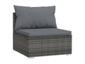 3-seater sofa with cushions, grey woven resin, 67470GMEJ