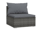 3-seater sofa with cushions, grey woven resin, 67470GMEJ